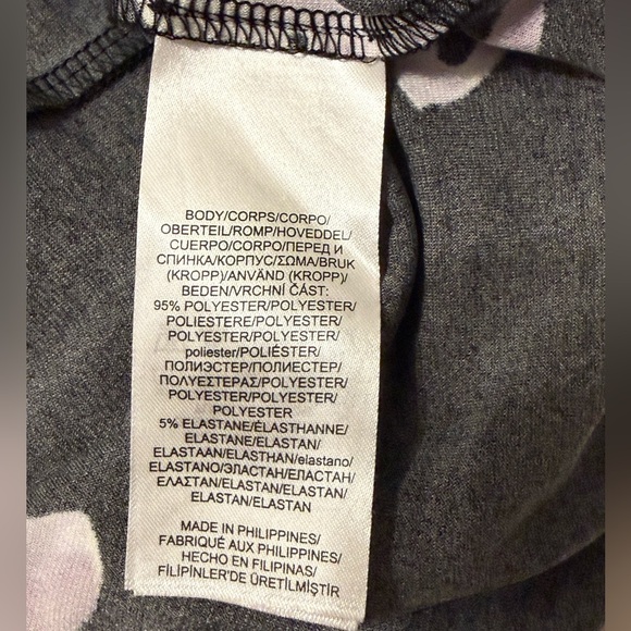 Chaps Long Sleeved Floral Print Mini Dress XL Black & Pink - Picture 5 of 6